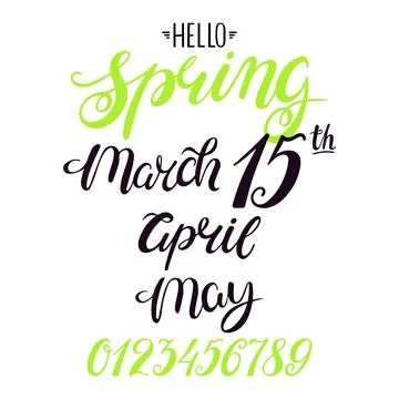 Lettering for spring months Stock Illustration