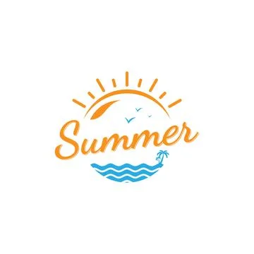 Lettering Summer background layout banners design Stock Illustration