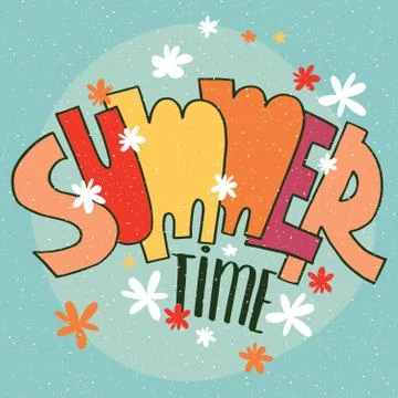 Lettering Summer Time Illustrazione stock