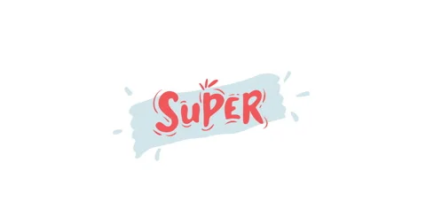 Lettering Super. Lettering Approval. Red letters. hand drawing SUPER. animated Stock Footage 130268680