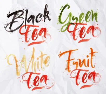 Lettering tea drops Stock Illustration