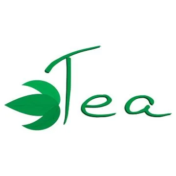 Lettering tea icon. Stock Illustration