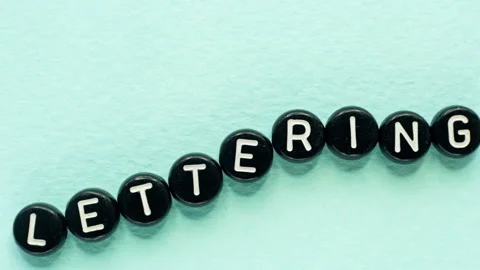 Lettering text web design cubes letters word blue Stock Footage 158326238