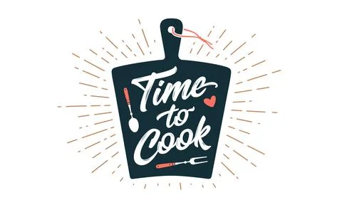 Lettering Time to Cook Stock Illustration