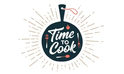 Lettering Time to Cook Stock Illustration