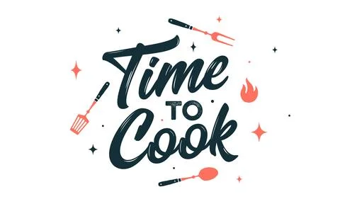 Lettering Time to Cook Stock Illustration