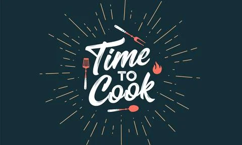 Lettering Time to Cook Stock Illustration