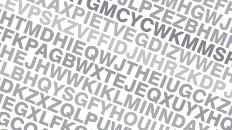 Lettering typographic composition of random characters and alphabet letters Stock Footage 260789386