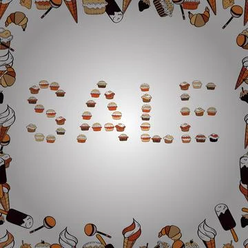 Lettering. Vector. Design elements for Magazine, leaflet, billboard, sale. Seaml Stock Illustration