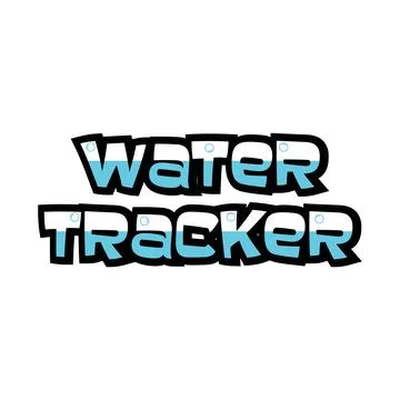 Lettering Water Tracker on white background. Habit tracker concept and for Stock Illustration