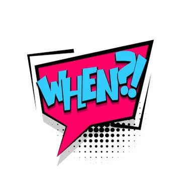 Lettering when comic text speech bubble Stock Illustration