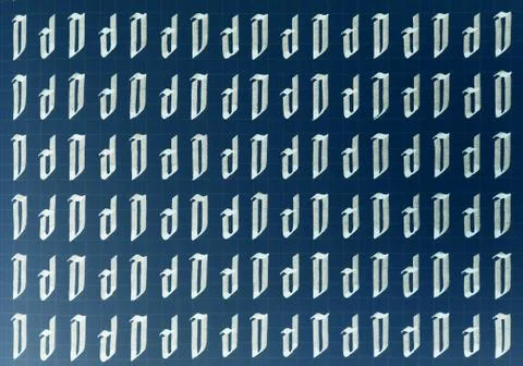 Lettering white on dark blue practice writing worksheet. Handwriting symbol f Stock Photos