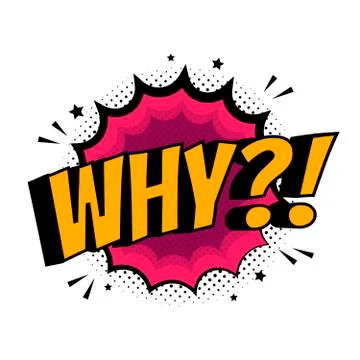 Lettering why, question. Comics book balloon. Bubble icon speech phrase. Comi Stockillustratie