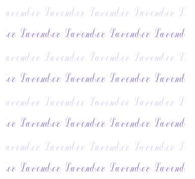 Lettering of the word lavender. Cursive. Seamless pattern. Stock Illustration