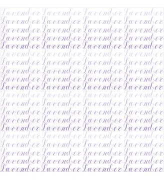 Lettering of the word lavender. Cursive. Seamless pattern. Stock Illustration