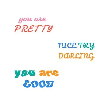 Lettering words of affirmation Stock Illustration