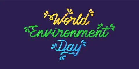 Lettering of World Environment Day Stock Illustration