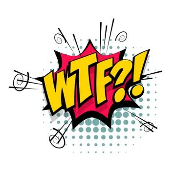 Lettering WTF. Comic text sound speech phrase Stock Illustration