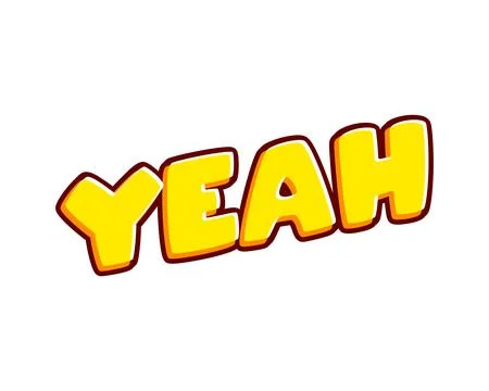 Lettering yeah. Comic text sound effects. Lettering isolated on white colourf Stock Illustration