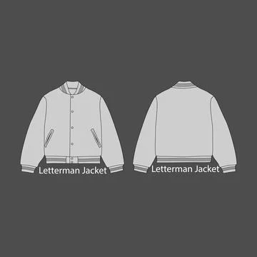 Letterman Jacket Apparel Vector Mockup Stock Illustration