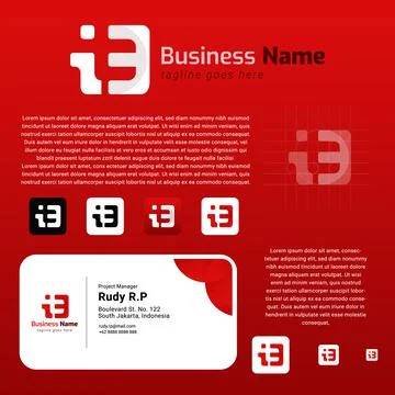 Lettermark logo design with presentation  Illustrazione stock