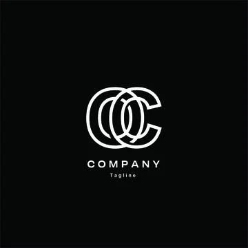 Lettermark oc logo monoline simple vector for business Stock Illustration