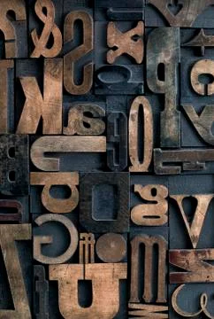 Letterpress alphabet Stock Photos