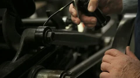 Letterpress being oiled 30 Stock Footage 10591800