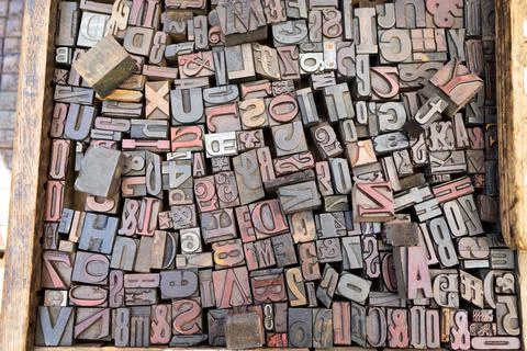 Letterpress in a box Stockfoto's