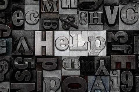 Letterpress Help Stock Photos