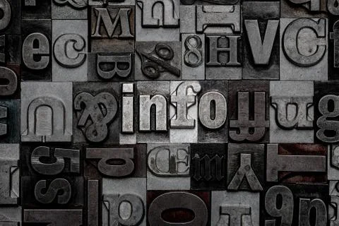 Letterpress Info Stock Photos