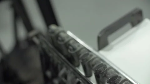 Letterpress machine operating Stock Footage 160518789