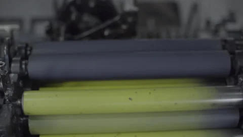 Letterpress machine operating Stock Footage 160519354