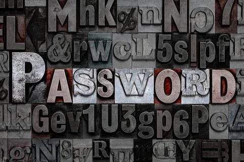 Letterpress Password Stock Illustration