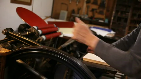 Letterpress printing out Stock Footage 595782
