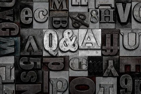 Letterpress Q&amp;A Stock Photos