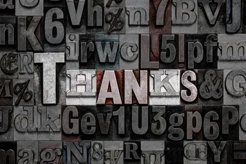Letterpress Thanks Stock Illustration