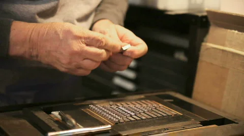 Letterpress typesetting Stock Footage 603203