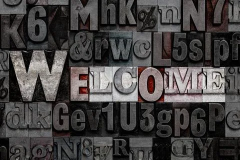 Letterpress Welcome Stock Illustration