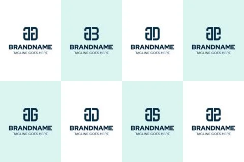 Letters AA AB AD AE AG AJ AS AZ Monogram Logo Set, for AA BA DA EA GA JA SA.. イラスト素材