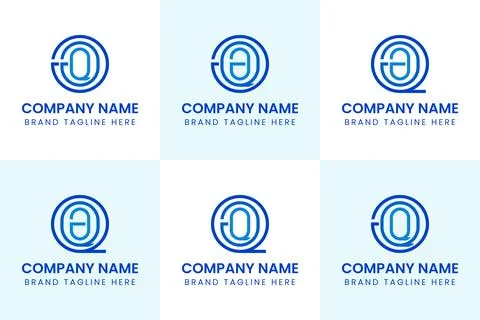 Letters AAQ AQA QAA QQA QAQ AQQ Monogram Logo Set, suitable for any business Illustrazione stock