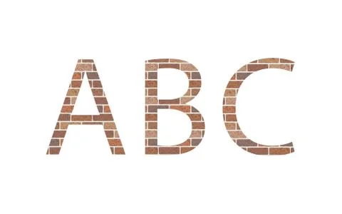Letters ABC in bricks Stock Illustration