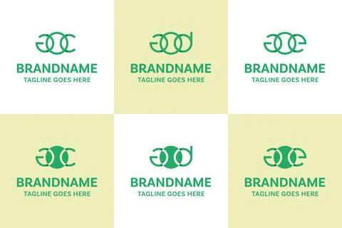 Letters AC AD AE AOC AOD AOE Tennis Ball Logo Stock Illustration