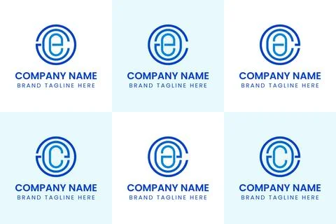 Letters ACE AEC CAE CEA ECA EAC  Monogram Logo Set, suitable for any business Stock Illustration