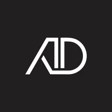 Letters ad simple geometric line logo vector Stock Illustration