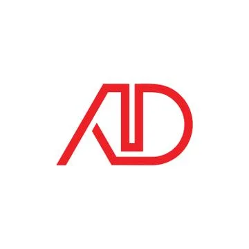 Letters ad simple geometric line logo vector Illustrazione stock