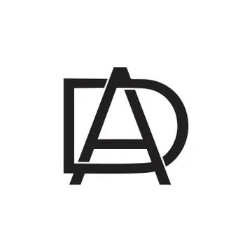Letters ad simple linked logo vector Stock Illustration