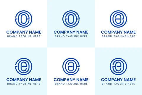 Letters AEO AOE EAO EOA OEA OAE Monogram Logo Set, suitable for any business Illustrazione stock