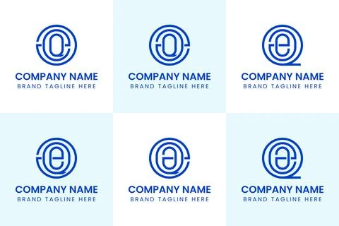 Letters AEQ AQE EAQ EQA QAE QEA Monogram Logo Set, suitable for any business Illustrazione stock