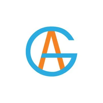 Letters ag simple linked logo vector Stock Illustration